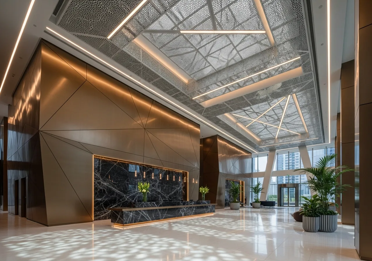 Corporate tower facade