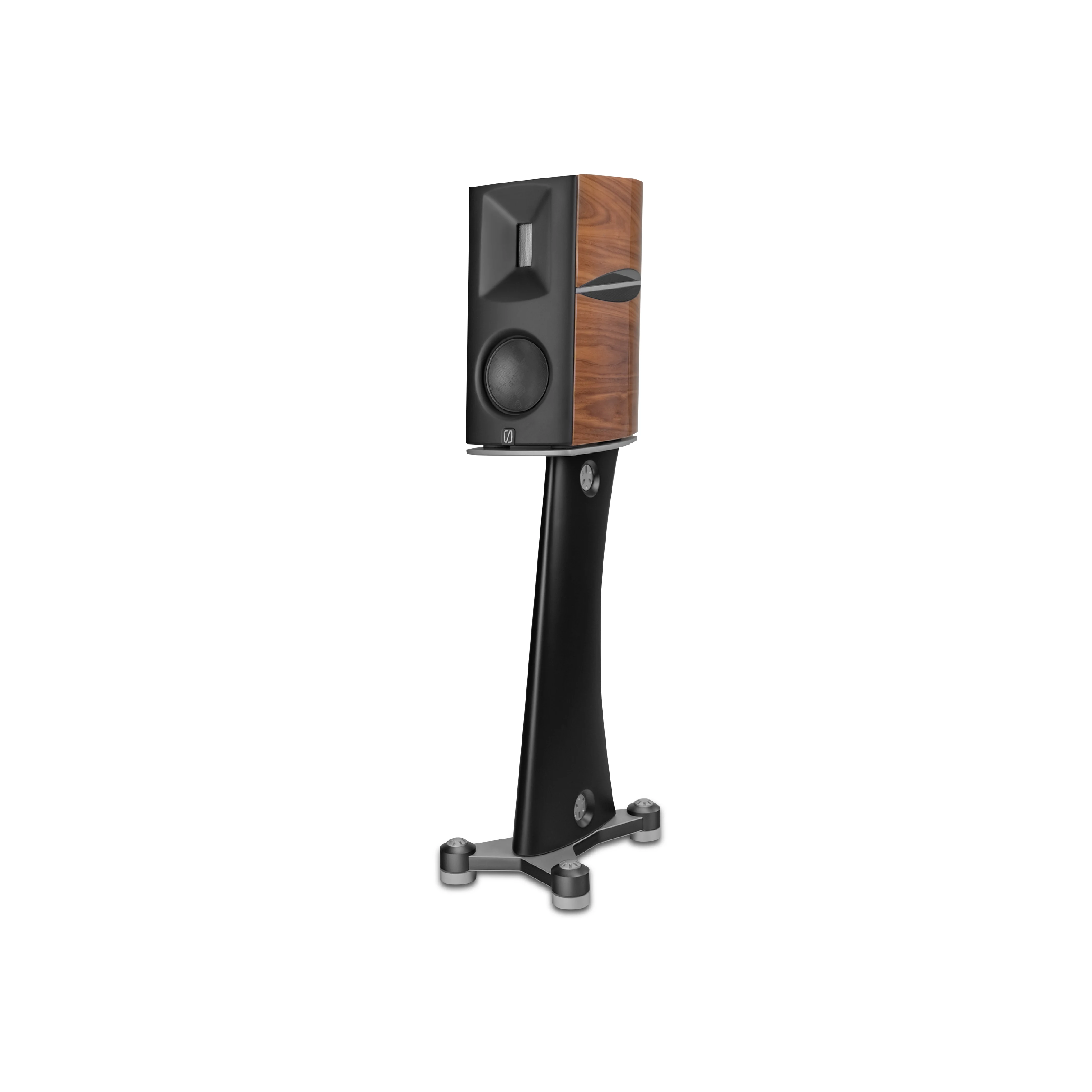 High-end T1 Cryo speakers with floor stands, luxury home audio, by LEXA Lifestyle.