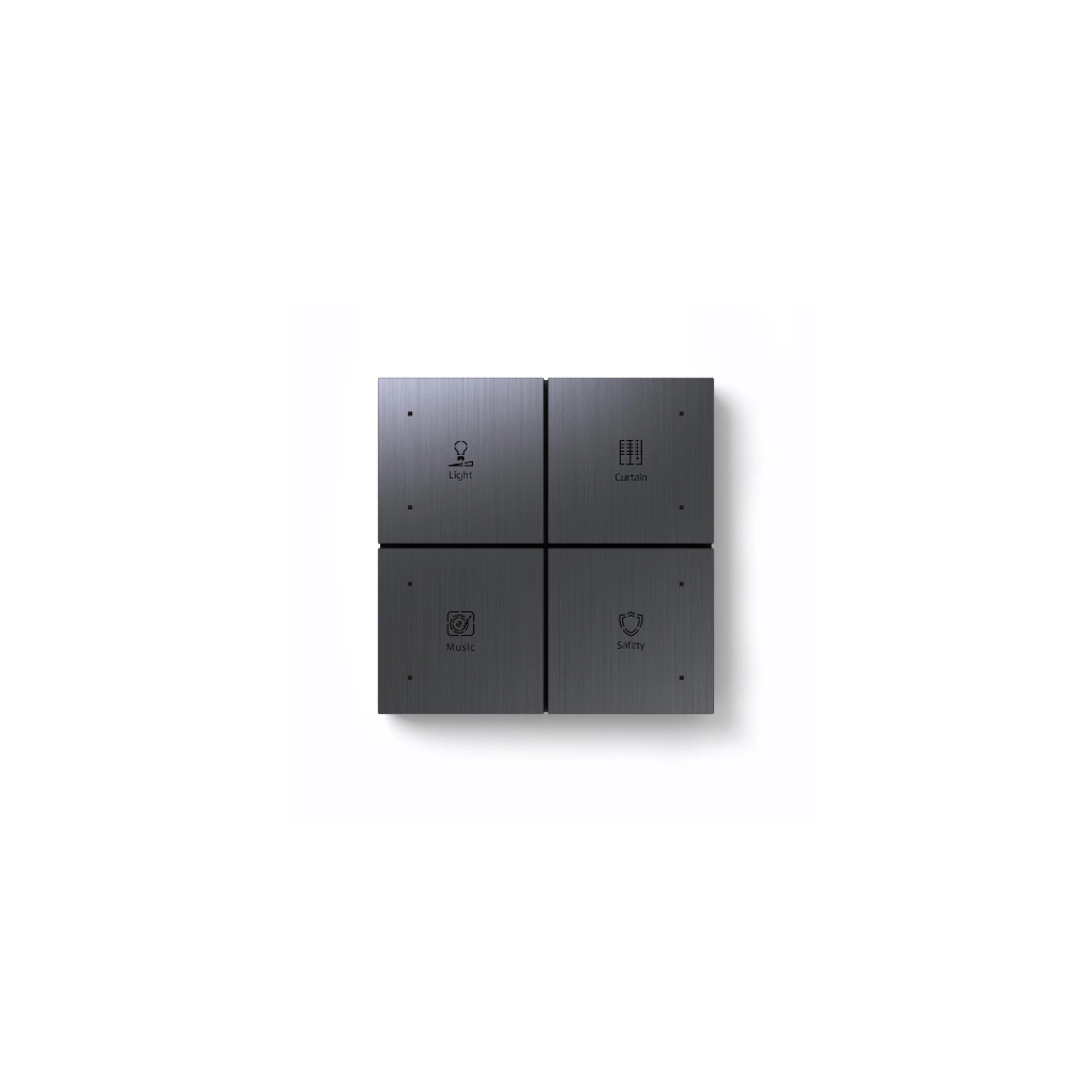 Luxury LEXA LXT1167 smart home automation touch panel in modern Dubai living room.