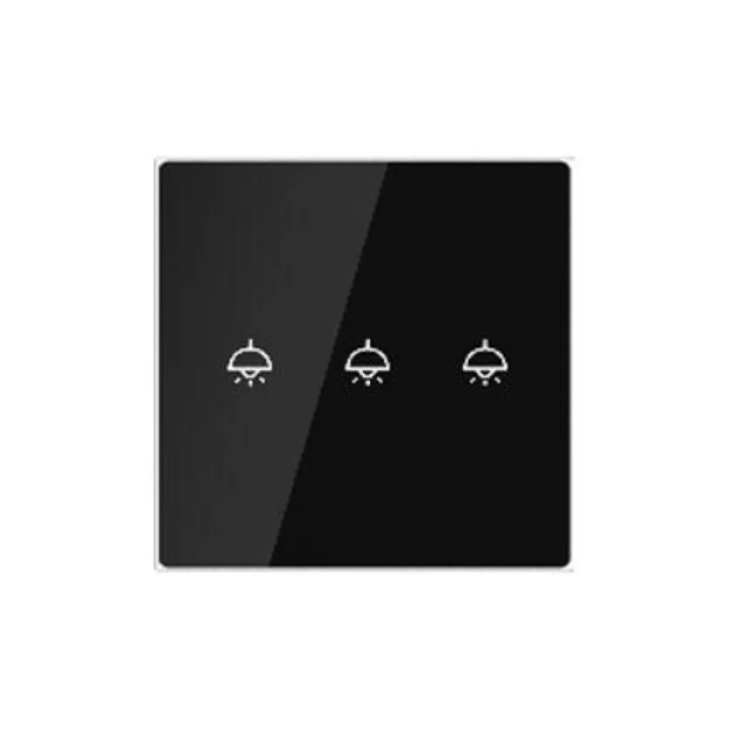 Natur Switch 3 Way Black Glass - Grey Surround