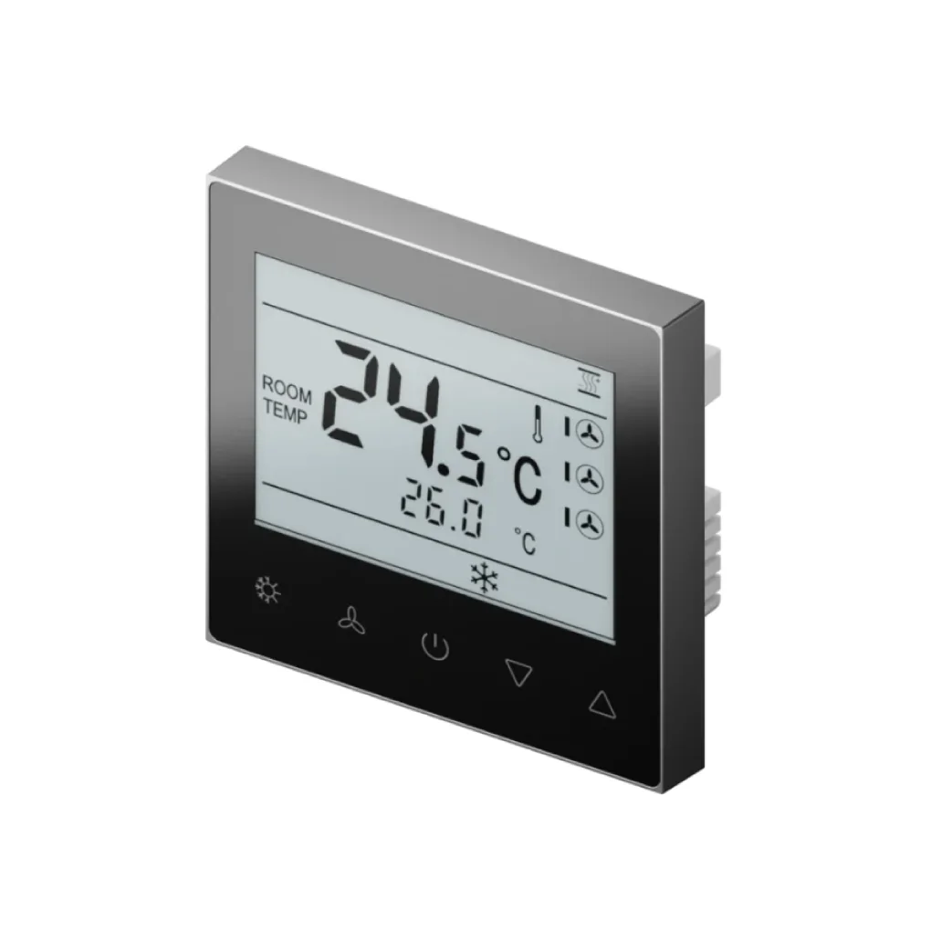 Nature Thermostat (Grey Frame - Black glass)