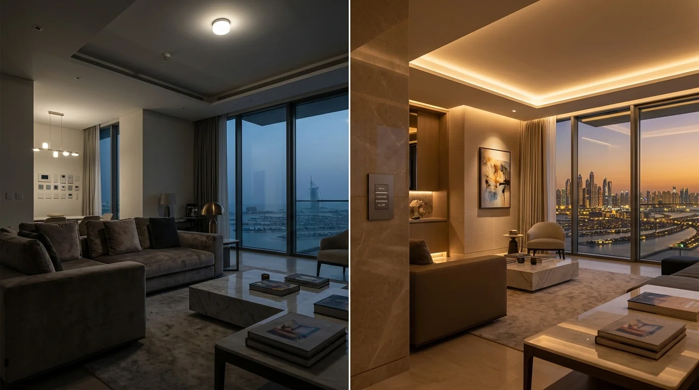 Lutron Lighting Control - Before and After